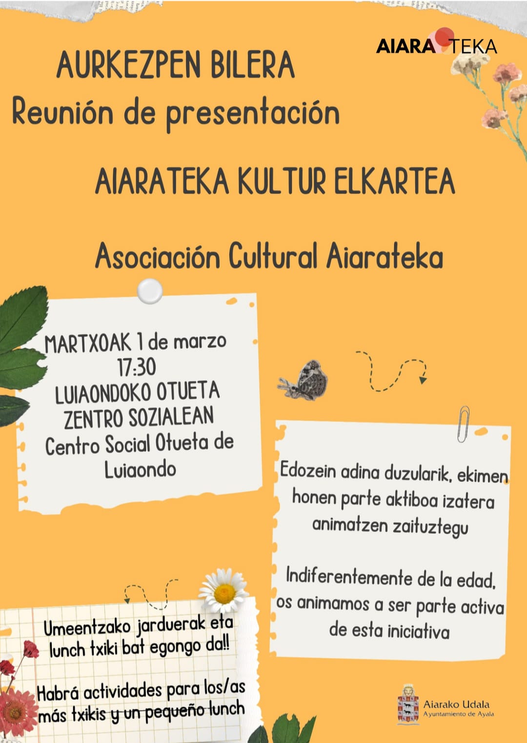 Asociación Cultural Aiarateka - Reunión de presentación