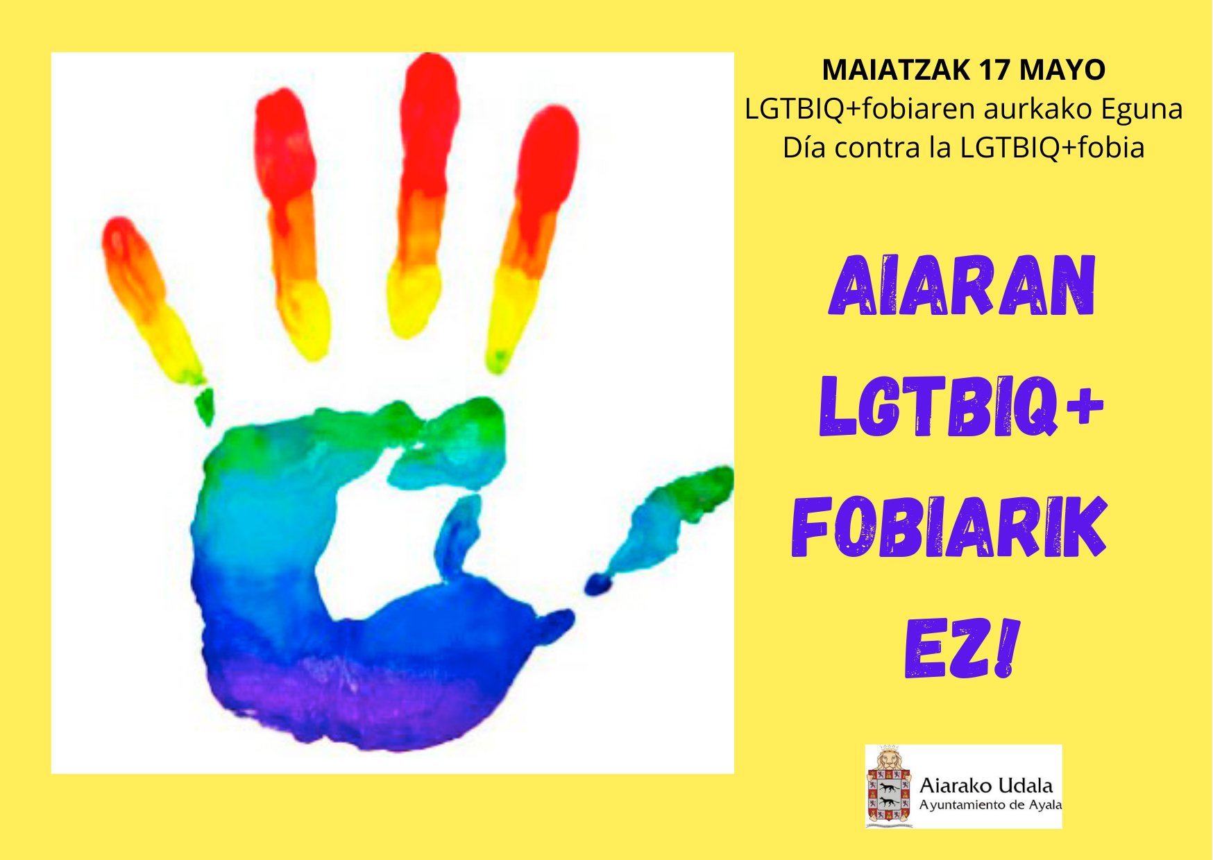 17 DE MAYO, DÍA CONTRA LA LGTBIQ+FOBIA